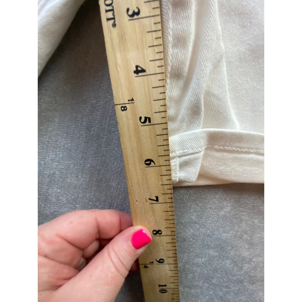 Lauren Ralph Lauren White Denim Bermuda Shorts Cuffed Size 6‎ Lauren Jeans Co - Picture 2 of 7